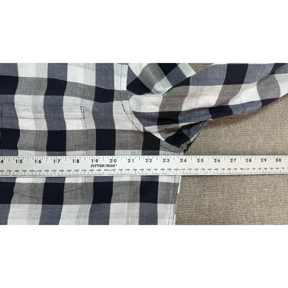 Banana Republic Shirt Mens Large Blue Check Long Sleeve Button Front Casual